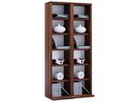 Media-Regal VCM "Holz CD DVD Stand Regal Schrank Ständer Milano", braun (kern, nussbaum), B:42cm T:20cm, Regale