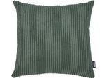 Dekokissen DONE. "Zoom", grün (khaki), B:45cm L:45cm, Obermaterial: 92% Polyester, 8% Nylon, Dekokissen_Sitzkissen_Kissenhüllen, Kissenhülle aus modernem Cordstoff