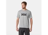 T-Shirt HELLY HANSEN "HH LOGO T-SHIRT 3.0", Herren, Gr. XL, grau (grau melange), Jersey, Obermaterial: 100% Baumwolle, bedruckt, unifarben, Basic hüftbedeckend, Rundhals, Shirts T-Shirt, sportlicher Schnitt, kurze Ärmel, Rundhalsausschnitt