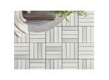 Ambia Garden Terrassenfliese, Weiß, Kunststoff, Holzwerkstoff, 30x2.4x30 cm, SGS-geprüft, formstabil, witterungsbeständig, UV-beständig, lichtunempfindlich, Teppiche und Böden, Terrassenböden & Balkonböden, Terrassenfliesen