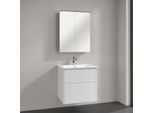 Villeroy & Boch Finero Badmöbel Set 65 cm, Glossy White Waschtisch mit Waschtischunterschrank und Spiegelschrank