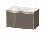 Duravit XViu Waschtisch-Unterschrank XV4610NB189P 80x48cm, 1 Auszug, champagner matt, Rahmen P, flannel grey hochglanz