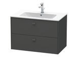 Duravit Brioso Waschtischunterbau BR410204949 820x553 mm, Graphit Matt, 2 Auszüge