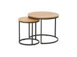 Xora Beistelltischset, Eiche, Holzwerkstoff, 2-teilig, rund, 40-60x45-50x40-60 cm, Wohnzimmer, Wohnzimmertische, Satztische