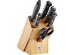 Zwilling Messerblock Zwilling® Gourmet, Braun, Schwarz, Silber, Holz, Metall, Kunststoff, 7-teilig, Bambus, Kochen, Küchenmesser, Messersets