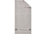 Duschtuch DYCKHOFF "Pinguin", silber (altsilberfarben), B:70cm L:140cm, Walkfrottier, Obermaterial: 100% Baumwolle, Handtücher, Duschtuch, 100 % Baumwolle