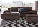 Ecksofa HOME AFFAIRE "Labene L-Form", braun (dunkelbraun), B:290cm H:82cm T:90cm, Struktur fein (95% Polyester, 5% Polyamid);Luxus-Microfaser ALTARA NUBUCK (100% Polyester);Kunstleder SOFTLUX / Struktur (100% Polyester);Struktur (100% Polyester);Flachgewebe (95% Polyester, 5% Polyamid), Sofas, Ecksofa, wahlweise mit Bettfunktion und Bettkasten, auch als XXL-Variante