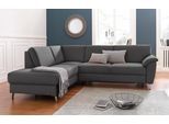 Ecksofa SIT & MORE "Texel L-Form", grau (dunkelgrau), B:250cm H:87cm T:201cm, Kunstleder SOFTLUX;Luxus-Microfaser (100% Polyester), Sofas, Ecksofa, mit Federkern, wahlweise mit Bettfunktion und Bettkasten