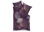 Bettwäsche KAEPPEL "Koya", lila (aubergine), B/L: 135cm x 200cm, 1 Stk., 1 Stk., Mako-Satin, B/L: 80cm x 80cm, 2 Stk., Mako-Satin, Obermaterial: 100% Baumwolle, Bettwäsche, Bettwäsche, Hergestellt aus GOTS-zertifizierter Bio-Baumwolle