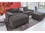 Ecksofa HOME AFFAIRE "Labene L-Form", grau (fango), B:270cm H:82cm T:90cm, Struktur fein (95% Polyester, 5% Polyamid);Luxus-Microfaser ALTARA NUBUCK (100% Polyester);Kunstleder SOFTLUX / Struktur (100% Polyester);Struktur (100% Polyester);Flachgewebe (95% Polyester, 5% Polyamid), Sofas, Ecksofa, wahlweise mit Bettfunktion und Bettkasten, auch als XXL-Variante