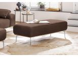 Polsterhocker W.SCHILLIG, braun (chocolate w82), B:150cm H:46cm T:60cm, Flachgewebe W82 Q2 (74% Polyacryl, 26% Polyester), Hocker, Polsterhocker, mit elegantem Holzsockel, Füße in Chrom glänzend, Breite 150 cm
