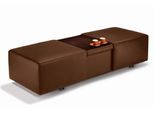 Hocker W.SCHILLIG "taboo", braun (tabacco z69), B:130cm H:41cm T:64cm, Flachgewebe S22 (100% Polyester);Stoff S37 (100% Polyester): Luxus-Microfaser in Lederoptik;Longlife Xtra-Leder Z59: Glattleder mit modischer Prägung. Hautstärke 0, 9 - 1, 1 mm;Longlife Xtra-Leder Z69: Das feinnarbige, gedeckte Softleder Z69 besticht durch seine außergewöhnliche Weichheit im trendigen »Vintage-Look«, Hautstärke
