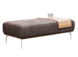 Polsterhocker W.SCHILLIG, braun (mocca s37), B:150cm H:46cm T:60cm, Stoff S37 (100% Polyester);ROHLEDER Chenille-Flachgewebe Q2 W77 (68% Polyacryl, 32% Polyester);Stoff S37 (100% Polyester), Hocker, Polsterhocker, mit elegantem Holzsockel, Füße in Chrom glänzend, Breite 150 cm