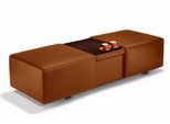 Hocker W.SCHILLIG "taboo", braun (cognac z69), B:130cm H:41cm T:64cm, Flachgewebe S22 (100% Polyester);Stoff S37 (100% Polyester): Luxus-Microfaser in Lederoptik;Longlife Xtra-Leder Z59: Glattleder mit modischer Prägung. Hautstärke 0, 9 - 1, 1 mm;Longlife Xtra-Leder Z69: Das feinnarbige, gedeckte Softleder Z69 besticht durch seine außergewöhnliche Weichheit im trendigen »Vintage-Look«, Hautstärke