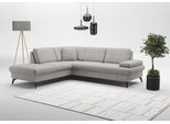 Ecksofa SIT & MORE "Morris Jubi L-Form, B: 238 cm", grau (hellgrau), B:238cm H:83cm T:202cm, 95% Polyester, 5% Polyamid, Sofas, Ecksofa, mit Armteilfunktion & 1 Zierkissen, optional Bettfunktion