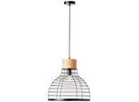 BRILLIANT Pendelleuchte "Avia", schwarz (schwarz, holz), 1, Ø 47cm H: 135cm, 1 Stk., Leuchten, höhenverstellbar - dimmbar - 135cm Höhe - E27 Fassung, Pendelleuchte