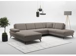Wohnlandschaft SIT & MORE "Morris Jubi U-Form, B: 300 cm", grau (taupe), B:300cm H:83cm T:202cm, 100% Polyester, Sofas, Wohnlandschaft, mit Armteilfunktion & 1 Zierkissen, optional Bettfunktion