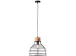 BRILLIANT Pendelleuchte "Avia", schwarz (schwarz, holz), 1, Ø 35cm H: 135cm, 1 Stk., Leuchten, höhenverstellbar - dimmbar - 135cm Höhe - E27 Fassung, Pendelleuchte
