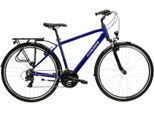Trekkingrad KROSS "Trans 1.0" Gr. 48, blau (blau, schwarz), Fahrräder, Herren, 48cm, 28 Zoll (71,12cm) hinten: 28 Zoll (71,12cm), Trekkingrad