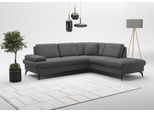 Ecksofa SIT & MORE "Morris Jubi L-Form, B: 238 cm", grau (anthrazit), B:238cm H:83cm T:202cm, 100% Polyester, Sofas, Ecksofa, mit Armteilfunktion & 1 Zierkissen, optional Bettfunktion