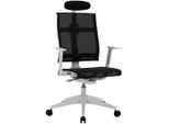 Boxxx Drehstuhl, Schwarz, Weiß, Metall, Kunststoff, Textil, Drehkreuz, 64x108-117.5x64 cm, Sitzfläche 360° drehbar, inklusive Armlehnen, Arbeitszimmer, Bürostühle, Drehstühle