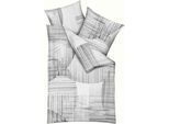 Bettwäsche KAEPPEL "Supreme", silber, B/L: 140cm x 200cm, 1 Stk., 1 Stk., Mako-Satin, B/L: 70cm x 90cm, 2 Stk., Mako-Satin, Obermaterial: 100% Baumwolle, Bettwäsche, Bettwäsche, mit graphischem Print