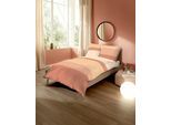 Bettwäsche KAEPPEL "Majestic", orange (mandarine), B/L: 135cm x 200cm, 1 Stk., 1 Stk., Mako-Satin, B/L: 80cm x 80cm, 2 Stk., Mako-Satin, Obermaterial: 100% Baumwolle, Bettwäsche, Bettwäsche