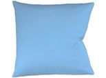 Kissenbezug FLEURESSE "Colours Mako Satin, 100% Baumwolle, mit Reißverschluss", blau (mittelblau), B:80cm L:80cm, Mako-Satin, Mako-Satin, Kissenbezüge, Kissenbezug, Mako Satin, glänzend, glatt, Premium Qualität