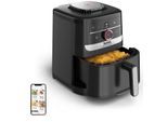 TEFAL Heißluftfritteuse "EY5728 Easy Fry Smart & Silence", schwarz (schwarz, edelstahl), B:38cm H:41,5cm T:38cm, Fritteusen, Smart-Assist System mit 55 Programmen, 40C bis 220C, EY5728, Heißluftfritteuse
