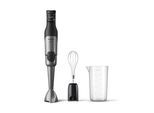 PHILIPS Stabmixer "HR2682/00 5000 Series, mit ProMix-Technologie", schwarz (schwarz, edelstahl), B:7cm H:41cm T:7cm, Mixer, Becher und Schneebesenaufsatz; Edelstahl/Schwarz, Stabmixer