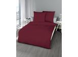 Bettwäsche KAEPPEL "Uni", rot (bordeaux), B/L: 140cm x 200cm, 1 Stk., 1 Stk., Seersucker, B/L: 70cm x 90cm, 2 Stk., Seersucker, Obermaterial: 100% Baumwolle, Bettwäsche, Bettwäsche, Unifarben