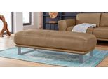 Hocker W.SCHILLIG "montanaa", braun (fango z69), B:141cm H:42cm T:61cm, Hocker, Hocker, mit Metallkufen in Silber matt, Breite 141 cm