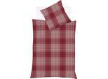 Bettwäsche FLEURESSE "Lech 4112", rot, B/L: 155cm x 200cm, 1 Stk., 1 Stk., Flanell, B/L: 80cm x 80cm, 2 Stk., Flanell, Obermaterial: 100% Baumwolle, Bettwäsche, Bettwäsche, Edelflanell, Baumwolle, in Gr. 135x200, 155x220, 200x200cm