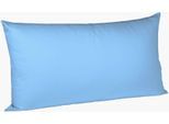 Kissenbezug FLEURESSE "Colours Mako Satin, 100% Baumwolle, mit Reißverschluss", blau (mittelblau), B:40cm L:80cm, Mako-Satin, Mako-Satin, Kissenbezüge, Kissenbezug, Mako Satin, glänzend, glatt, Premium Qualität