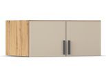 Aufsatzschrank RAUCH "Gamma", eiche artisan, beige (champagner), griffstangen graumetallic, B:91cm H:39cm T:54cm, Holzwerkstoff, Schränke, Aufsatzschrank, für eine maximale Nutzung der Deckenhöhe, viele Farben MADE IN GERMANY