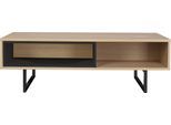 Couchtisch MÖBILIA "Eileen", schwarz (natur, schwarz, schwarz, natur), B:110cm H:38cm T:55cm, MDF, Metall, Tische, Couchtisch, Ablagetisch Eiche Dekor