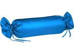Nackenrollenbezug FLEURESSE "Colours", blau (meeresblau), B:15cm L:40cm, Mako-Satin, Obermaterial: 100% Baumwolle, Kissenbezüge, Nackenrollenbezug, Mako Satin, glänzend, glatt, Premium Qualität