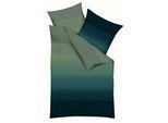 Bettwäsche KAEPPEL "Gradient", smaragd, B/L: 155cm x 220cm, 1 Stk., 1 Stk., Mako-Satin, B/L: 80cm x 80cm, 2 Stk., Mako-Satin, Obermaterial: 100% Baumwolle, Bettwäsche, Bettwäsche