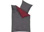 Bettwäsche KAEPPEL "Eternity", rot (rubin), B/L: 155cm x 220cm, 1 Stk., 1 Stk., Mako-Satin, B/L: 80cm x 80cm, 2 Stk., Mako-Satin, Obermaterial: 100% Baumwolle, Bettwäsche, Bettwäsche