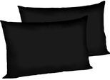 Kissenbezüge FLEURESSE "Colours", schwarz, B:40cm L:60cm, Interlock-Jersey, Obermaterial: 100% Baumwolle, Kissenbezüge, Kissenbezüge, edler, bügelfreier Interlock-Jersey aus 100% Baumwolle