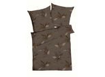 Bettwäsche KAEPPEL "Swing", braun (mocca), B/L: 155cm x 220cm, 1 Stk., 1 Stk., Interlock-Jersey, B/L: 80cm x 80cm, 2 Stk., Interlock-Jersey, Obermaterial: 100% Baumwolle, Bettwäsche, Bettwäsche