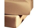 Betttuch FLEURESSE "Colours", beige (sand), B:220cm L:260cm, Mako-Satin, Obermaterial: 100% Baumwolle, Bettlaken, Betttuch, offenes Bettlaken