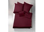 Bettwäsche FLEURESSE "Linz", rot (granatapfel), B/L: 155cm x 220cm, 1 Stk., 1 Stk., Satin, B/L: 80cm x 80cm, 2 Stk., Satin, Obermaterial: 100% Baumwolle, Bettwäsche, Bettwäsche, Halbleinen, 50% Baumwolle, 50% Leinen, 135x200, 155x220, 200x200cm