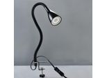 B.K.LICHT LED Klemmleuchte "Sirius", schwarz, 1, H: 60cm, Leuchten, 3-stufig, dimmbar, flexibler Schwanenhals mit Silikonmantel, LED Klemmleuchte