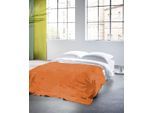 Plaid FLEURESSE "Plaid", orange, B:180cm L:270cm, Baumwolle, Leinen, Wohndecken, Plaid, Halbleinen, in Gr. 180x270 cm, Plaid