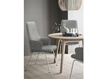 Polsterstuhl STRESSLESS "Laurel", grau (wild dove batick, chrom matt), B:58cm H:105cm T:60cm, Leder BATICK: BATICK ist ein leicht korrigiertes, durchgefärbtes und genarbtes Möbelleder, bei dem die meisten Unebenheiten und Spuren in der Regel entfernt wurden., Stühle, Polsterstuhl, High Back mit Armlehne, Größe L, mit Beinen aus Stahl in Chrom matt