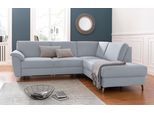 Ecksofa SIT & MORE "Texel L-Form", grau (hellgrau), B:250cm H:87cm T:201cm, Kunstleder SOFTLUX;Luxus-Microfaser (100% Polyester), Sofas, Ecksofa, mit Federkern, wahlweise mit Bettfunktion und Bettkasten