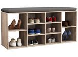Schuhregal VCM "Holz Regal Schuhschrank Schuhregal Hinsol S", braun (sonoma, eiche), B:104cm T:30cm, Regale, Schuhregal