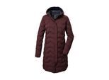 Steppmantel KILLTEC "KOW 9 WMN QLTD PRK", Damen, Gr. 38, rot (dunkelrot), Oberstoff: Oberseite: 100% Polyester (recycelt), Rückseite: 100% Polyester, Wattierung: 100% Polyester (recycelt), Mäntel Steppmantel, Wasser- und windabweisender Damen Parka mit verstellbarer Kapuze