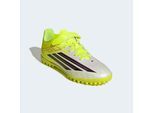 Fußballschuh ADIDAS PERFORMANCE "F50 CLUB KLETTVERSCHLUSS TURF KIDS", Mädchen, Gr. 38,5, team solar gelb 2, core schwarz, lucid rot, Synthetik, Textil, Schuhe Fußballschuh, für Kunstrasen, Hart- und Aschenplätze, für Kinder & Jugendliche